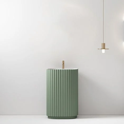 Lavabo Freestanding Reid 50 cm Verde Salvia Senza Specchio - Meda