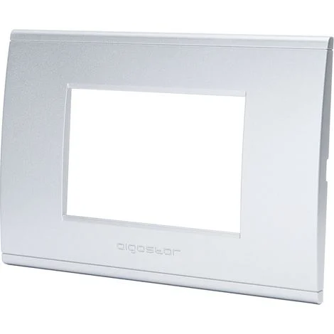 Placca 3 moduli 503 in plastica argento compatibile anche con BTicino Livinglight