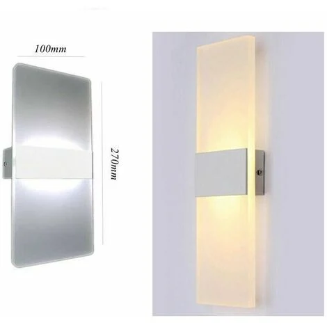 APPLIQUE LED DA PARETE MURO LAMPADA 6500K 16W LUCE FREDDA CASA ARREDO MODERNO