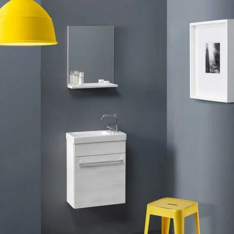 Mobile Bagno Salva Spazio 42 X 55,60 Cm In Quercia BiancoSmart