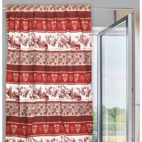 TENDA TIROLESE ROSSA in stile montanaro CM. 180X280 MADE IN ITALY
