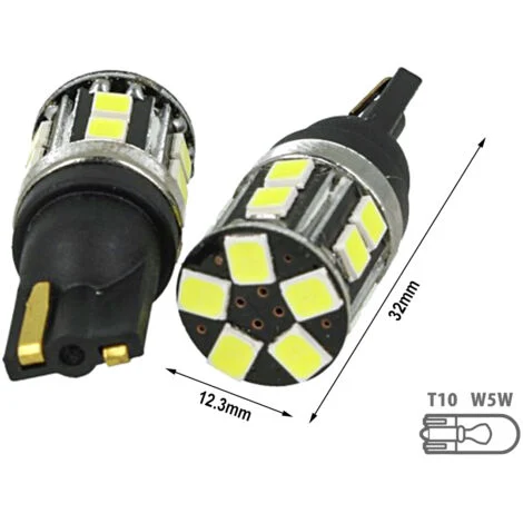 Lampada Led T10 W5W 100% Canbus 5W Reale 12V 24V No Errore Senza Polarità Bianco 6000K