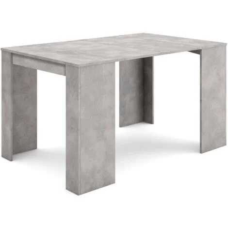 Skraut Home - Consolle allungabile, Tavolo consolle allungabile , 140, Per 6 persone,Tavolo da pranzo, Stile moderno, Cemento