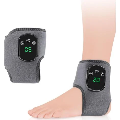 Massaggiatore per piedi 3 in 1, fascia per caviglia riscaldata, terapia del calore a infrarossi lontani a 5 velocità, intensità di vibrazione del massaggio a 3 velocità, timer