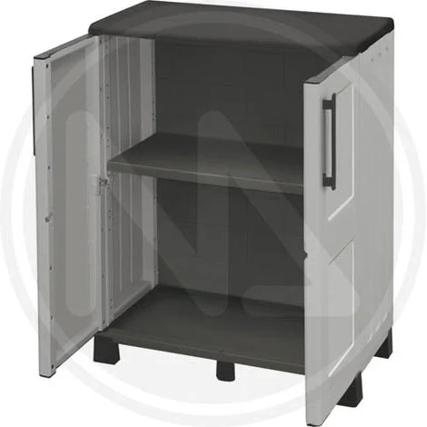 ARMADIO 2 ANTE basso IN RESINA cm37x68x90H - MADE IN ITALY - CON RIPIANI