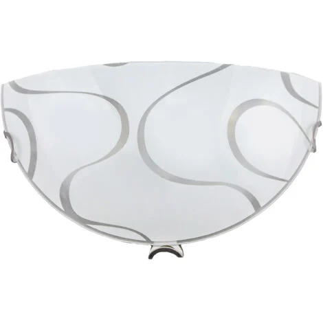 Applique da interno e - energy onda in vetro 15 x 30 cm bianca 1 x e27