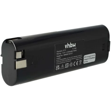 vhbw batteria compatibile con AEG AL77, BSE2E 7.2, B72A, B-72A, B-72, AL7, ABE10, ABS10, ABSE10 utensile elettrico (2100 mAh, NiMH, 7,2 V)