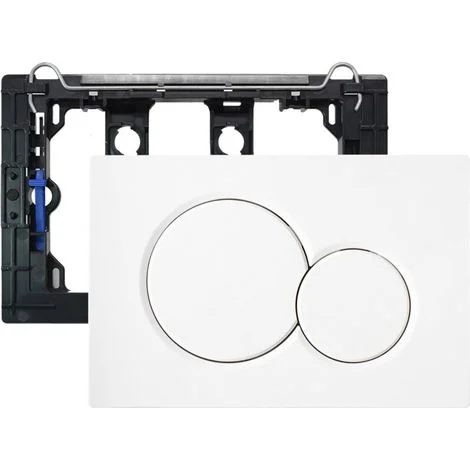 Piastra di comando per cassetta di scarico WC, ricambio compatibile con piastra di comando Geberit Sigma 01 UP300 e 320 115770115, plastica bianca, per doppio scarico, 1 pezzo