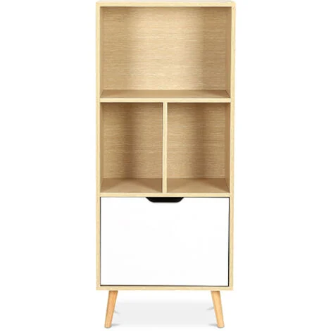 Credenza in Legno - Stile Scandinavo - 4 scomparti - Roin Legno naturale