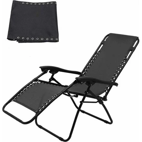 Telo per mobili da giardino, Telo per sdraio, Tessuto di ricambio universale per sdraio, Traspirante, durevole, Traspirante, Telo di ricambio per lettini da giardino (solo tela) Tessuto nero 160x43 cm