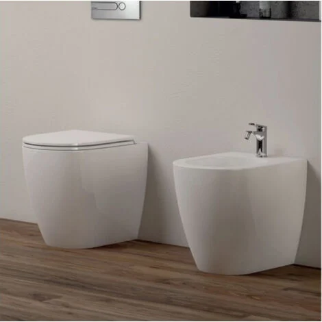 Azzurra Comoda Sanitari Filo Muro Wc Rimless Sedile Soft Close e Bidet