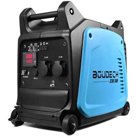 BOUDECH - Zeus 3500 - Generatore Digitale ad Inverter Professionale da 3KW/6HP con motore OHV 4 Tempi 152cc gruppo elettrogeno a risparmio energetico da 3500W