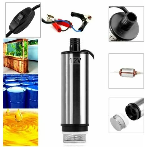 pompa sommersa acqua diesel benzina carburante travaso liquidi 12 volt 51mm auto