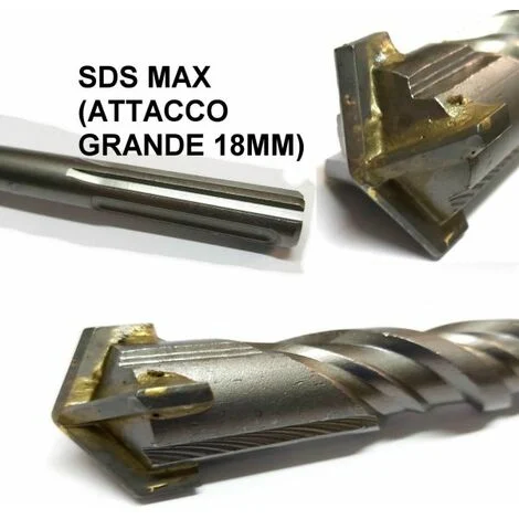 PUNTA 4 TAGLI PER MURO MAX SDS 25 mm x 80 CM X TRAPANO MARTELLO DEMOLITORE