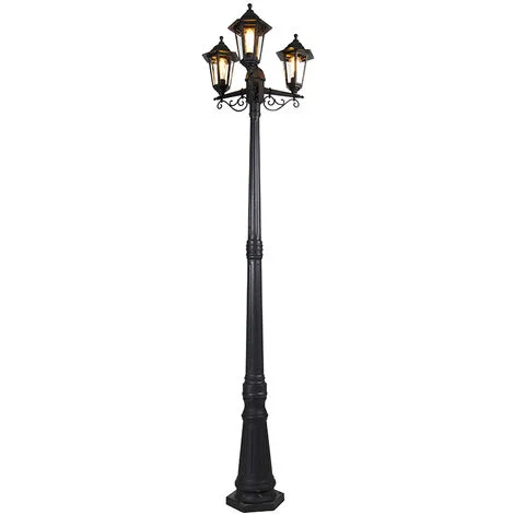 QAZQA Lanterna new haven - Classico - Vetro,Plastico - Nero - Oblungo Max. 3 x Watt
