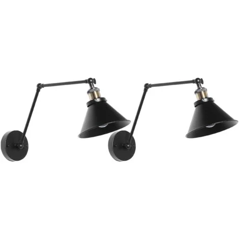 Set di 2 applique da parete in metallo nero Narva
