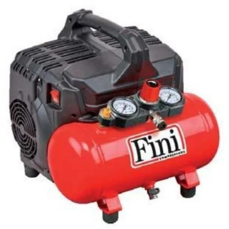 FINI SILTEK S/6 COMPRESSORE ARIA SILENZIATO 59Db ELETTRICO PORTATILE 6 L 8 BAR