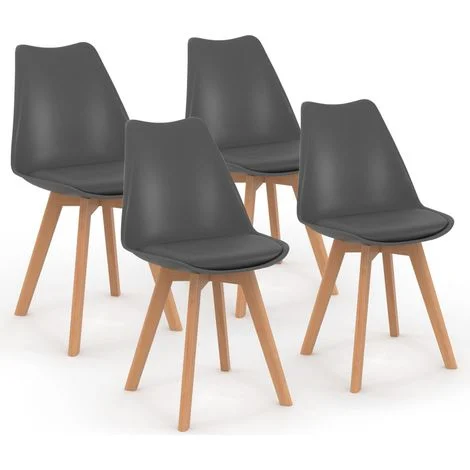 Set di 4 sedie da pranzo grigio scuro SARA