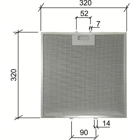 FILTRO CAPPA ELICA / SAMSUNG / HOTPOINT / IKEAmm.320 x 320 x 9F 258