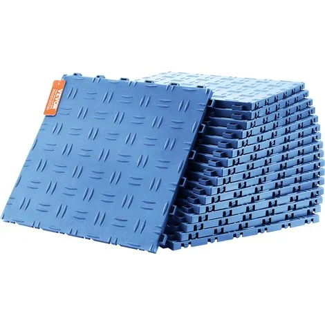 VEVOR Piastrelle per garage ad incastro, Confezione da 25, Piastrelle per pavimentazione per garage in PP, 305 x 305 x 13,4 mm, garage, scantinati, officine di riparazione, Blu