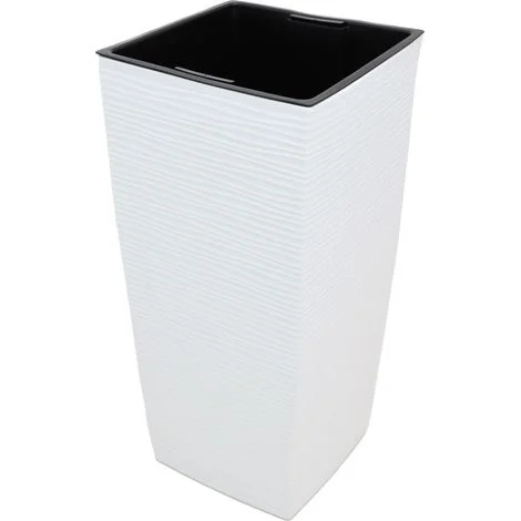 Vaso aurora alto quadrato 35x35x68 bianco