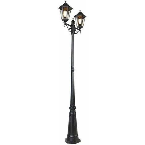 QAZQA Lanterna havana - Classico - Vetro,Alluminio - Nero - Oblungo Max. 2 x Watt