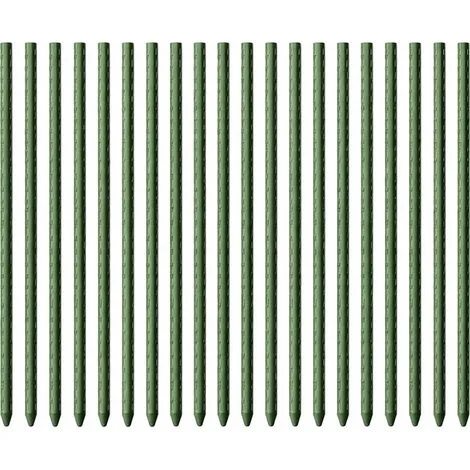 Toboli 20x sostegni per piante colore verde 60 cm Ø 8 mm Pali per piante rampicanti in metallo e plastica, tutori per pomodori e vasi
