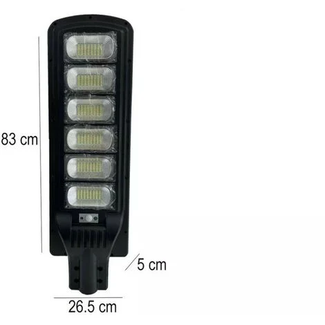 LAMPIONE LED CON PANNELLO SOLARE CREPUSCOLARE 300W LUCE FREDDA IP65