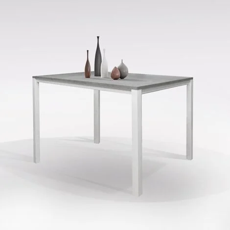 TAVOLO MOD. PLUTONE ALLUNGABILE CM 110X70 BIANCO E CEMENTO