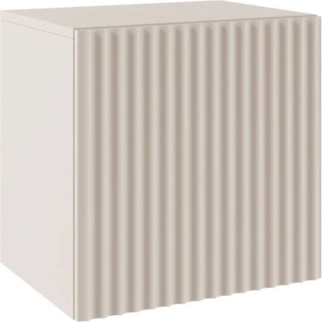 Selsey Sunds – Comodino con frontale a lamelle scanalate, 1 anta, beige cashmere, 50 cm