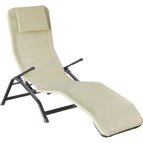 Sdraio lettino metal far Beachtlux oscillante rinforzato beige ecru
