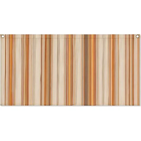 Telo Antisguardo Balcone 75x500 cm Rigato Beige Occhielli Alluminio