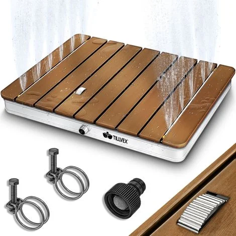 tillvex Doccia da giardino quadrata per esterni con altezza della fontana fino a 4 mDoccia da pavimento con rotellaDoccia da esterno antiscivoloDoccia per sauna resistente alle intemperieDocci