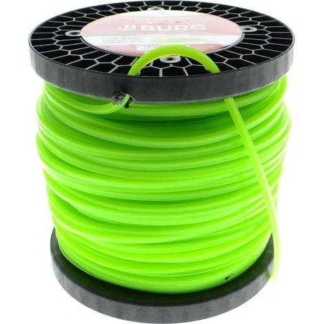Filo per Decespugliatore Professionale, Sezione Quadrata, 6,0 mm x 55 m, Verde o Arancione Fluorescente o Nera