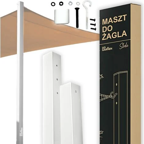 Palo da giardino per vela ombreggiante - bianco