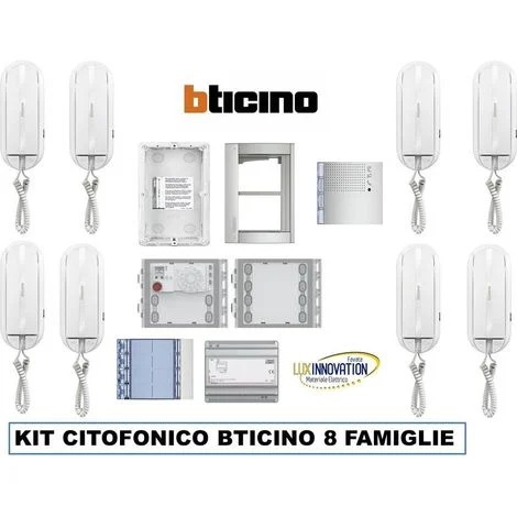 kit citofono Bticino 8 famiglie 2 fili otto famiglie citofono 344232
