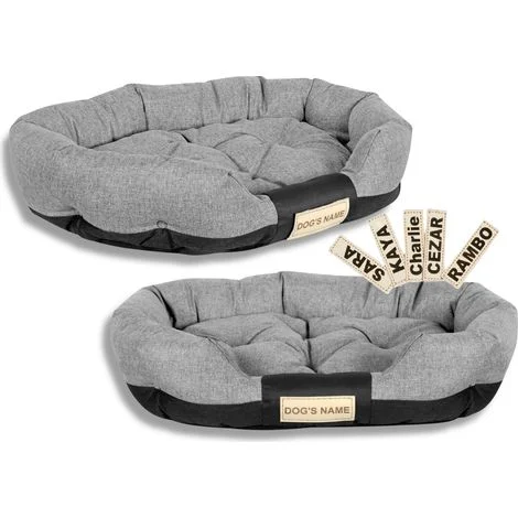 Cuccia per cani 75x50 cm personalizzata, impermeabile, grigia