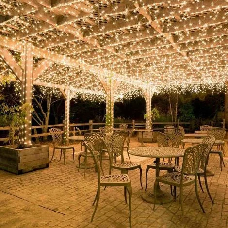 Ghirlanda luminosa per carnevale, matrimoni, illuminazione da giardino per interni ed esterni – 50 metri con 500 luci LED