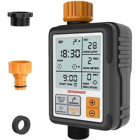 Programmatore di irrigazione - Timer per irrigatori - Ampio schermo LCD - Programmazione flessibile - Modalità manuale