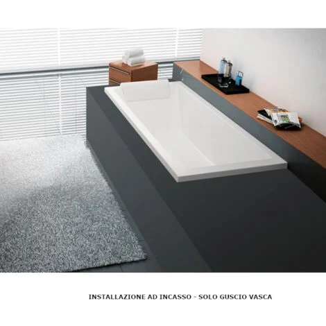 Guscio vasca Calos ad incasso su muratura 160x70 bianca di