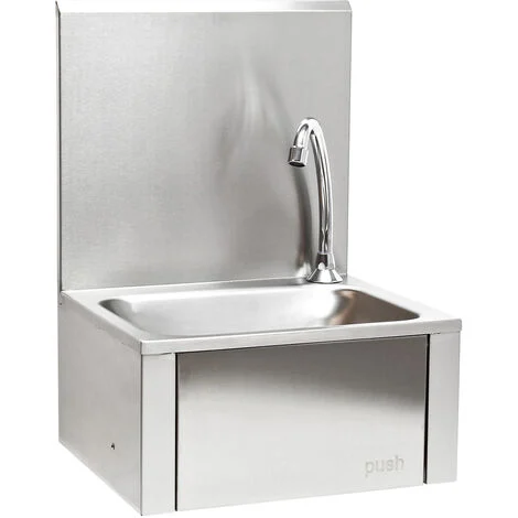 XPOtool Lavello professionale acciaio inox paraspruzzi Lavamani con comando a ginocchio