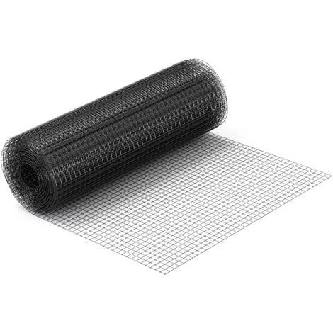 Rete per voliere metallica quadrata in acciaio zincato25x25mm 100cmx25m nero