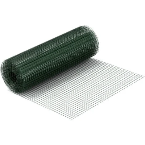 Rete per voliere metallica quadrata in acciaio zincato 25x25mm 50cmx10m verde
