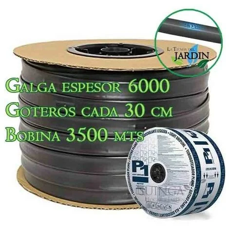 Manichetta gocciolante da 16 passo 30 cm, 3500 m. Spessimetro da 8 mil. Gocciolatori 1,5 litri/ori