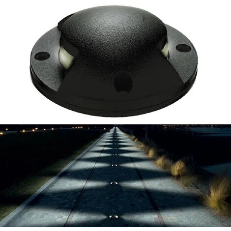 Faretto segnapassi LED 6W calpestabile radente doppia finestra luce bianca naturale 4000K 12V IP65