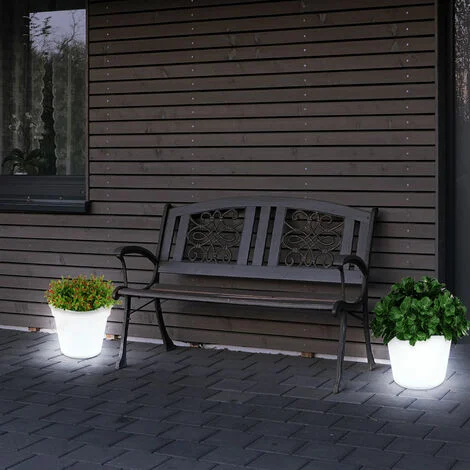 Set di 2 luci solari a LED vasi di fiori illuminazione esterna decorazioni lampade da terra
