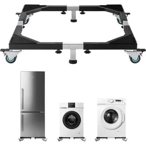 VEVOR Supporto per Frigorifero Base Mobile, Carico 544 kg Supporto per Lavatrice con 8 Ruote Gemelle Bloccabili e 4 Freni, Carrello per Mobili Regolabile 584,2 mm-929,64 mm per Lavatrice Asciugatrice