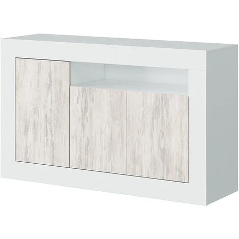Mobile credenza buffet moderno soggiorno salotto camera letto BIANCO ARTICO 144 X 42 X 87 cm 036628A