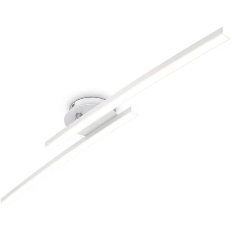B.K.Licht Plafoniera LED, luce calda 3000K, LED integrati 1100Lm, 12W, 1 braccio ruotabile, lunga 57.5cm, Lampada da soffitto per entrata, lampadario bianco IP20