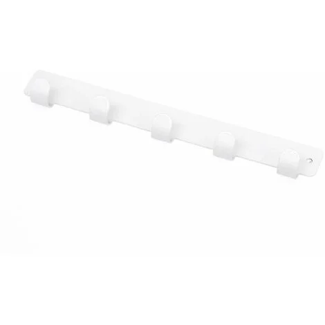 Sacar Appendiabiti Metallo Bianco Liscio - 5 Posti - 245x40x25mm